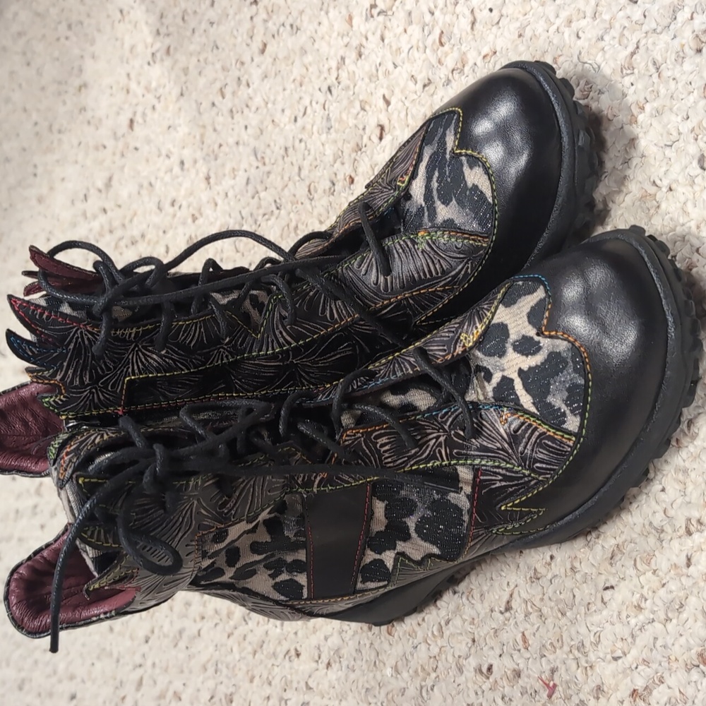 L'Artiste Boots Size 36 2005 Black Colorful - Picture 7 of 9